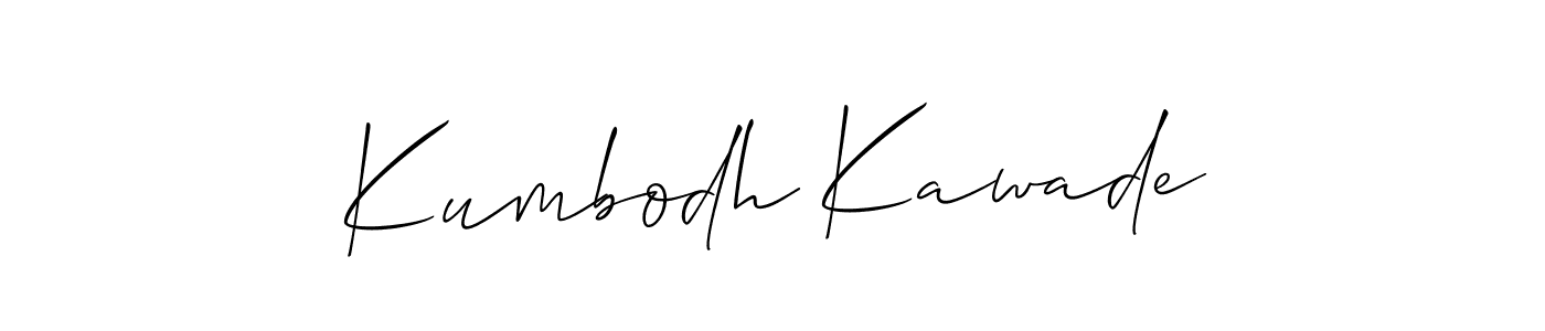 How to make Kumbodh Kawade name signature. Use Allison_Script style for creating short signs online. This is the latest handwritten sign. Kumbodh Kawade signature style 2 images and pictures png