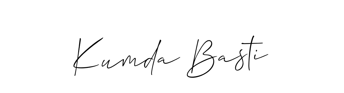 You should practise on your own different ways (Allison_Script) to write your name (Kumda Basti) in signature. don't let someone else do it for you. Kumda Basti signature style 2 images and pictures png