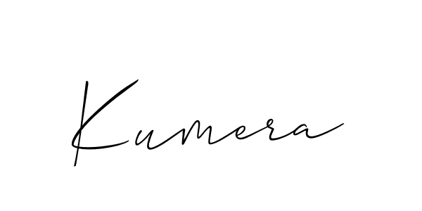 Design your own signature with our free online signature maker. With this signature software, you can create a handwritten (Allison_Script) signature for name Kumera. Kumera signature style 2 images and pictures png