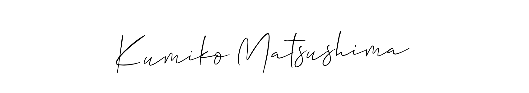 It looks lik you need a new signature style for name Kumiko Matsushima. Design unique handwritten (Allison_Script) signature with our free signature maker in just a few clicks. Kumiko Matsushima signature style 2 images and pictures png