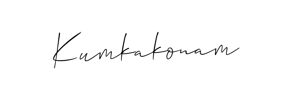 Design your own signature with our free online signature maker. With this signature software, you can create a handwritten (Allison_Script) signature for name Kumkakonam. Kumkakonam signature style 2 images and pictures png