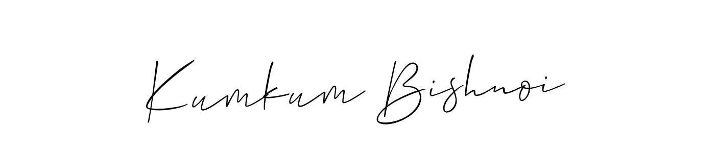 if you are searching for the best signature style for your name Kumkum Bishnoi. so please give up your signature search. here we have designed multiple signature styles  using Allison_Script. Kumkum Bishnoi signature style 2 images and pictures png