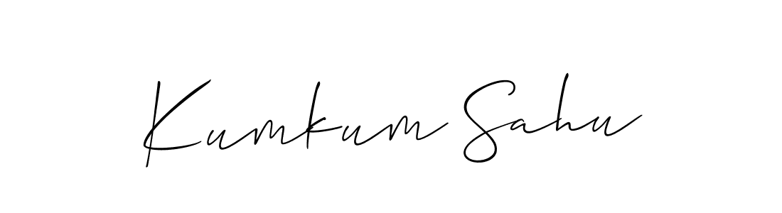 Kumkum Sahu stylish signature style. Best Handwritten Sign (Allison_Script) for my name. Handwritten Signature Collection Ideas for my name Kumkum Sahu. Kumkum Sahu signature style 2 images and pictures png