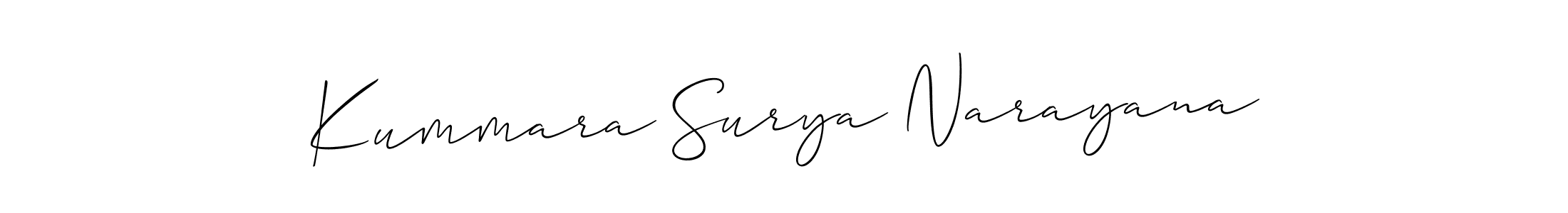 You should practise on your own different ways (Allison_Script) to write your name (Kummara Surya Narayana) in signature. don't let someone else do it for you. Kummara Surya Narayana signature style 2 images and pictures png