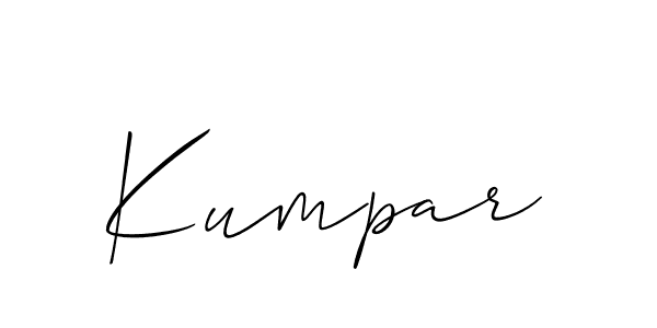 The best way (Allison_Script) to make a short signature is to pick only two or three words in your name. The name Kumpar include a total of six letters. For converting this name. Kumpar signature style 2 images and pictures png