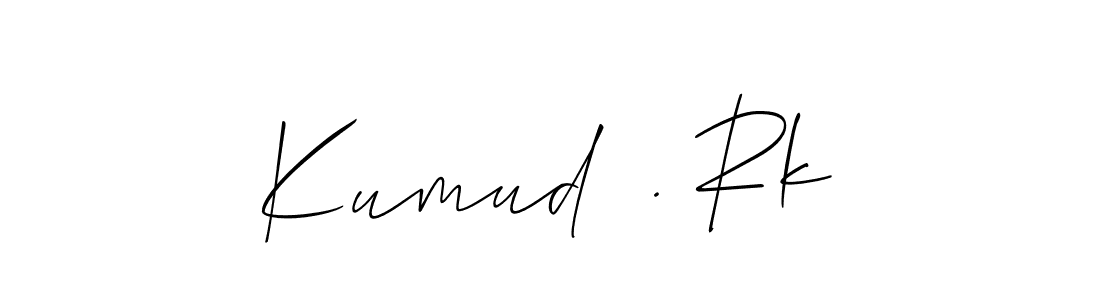 Design your own signature with our free online signature maker. With this signature software, you can create a handwritten (Allison_Script) signature for name Kumud  . Rk. Kumud  . Rk signature style 2 images and pictures png