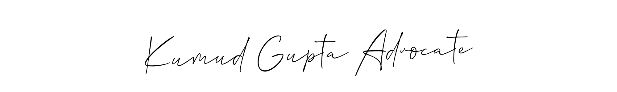 Kumud Gupta Advocate stylish signature style. Best Handwritten Sign (Allison_Script) for my name. Handwritten Signature Collection Ideas for my name Kumud Gupta Advocate. Kumud Gupta Advocate signature style 2 images and pictures png