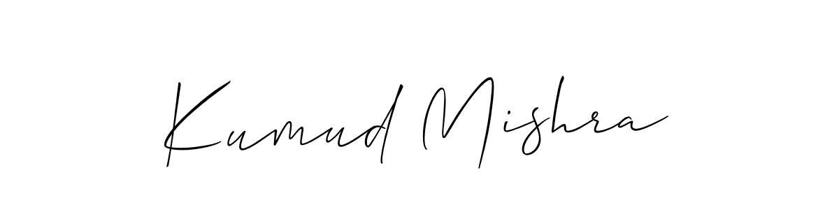 Make a beautiful signature design for name Kumud Mishra. With this signature (Allison_Script) style, you can create a handwritten signature for free. Kumud Mishra signature style 2 images and pictures png