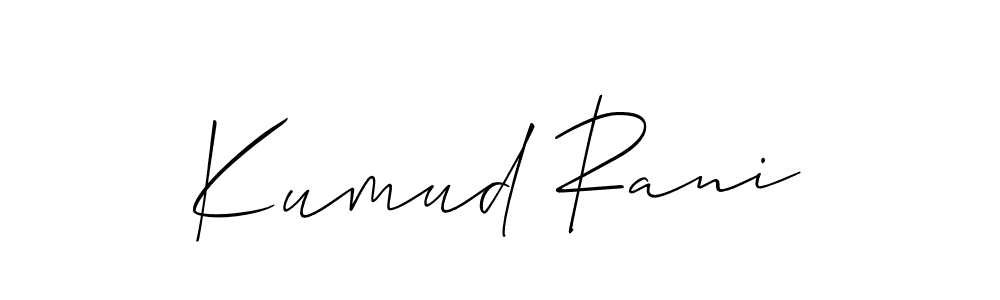 Make a beautiful signature design for name Kumud Rani. With this signature (Allison_Script) style, you can create a handwritten signature for free. Kumud Rani signature style 2 images and pictures png