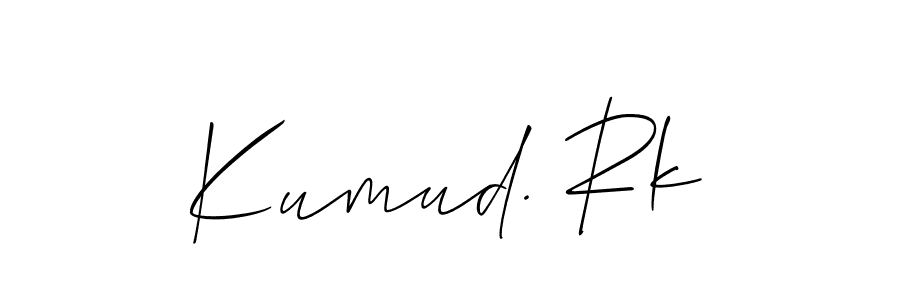 How to make Kumud. Rk signature? Allison_Script is a professional autograph style. Create handwritten signature for Kumud. Rk name. Kumud. Rk signature style 2 images and pictures png