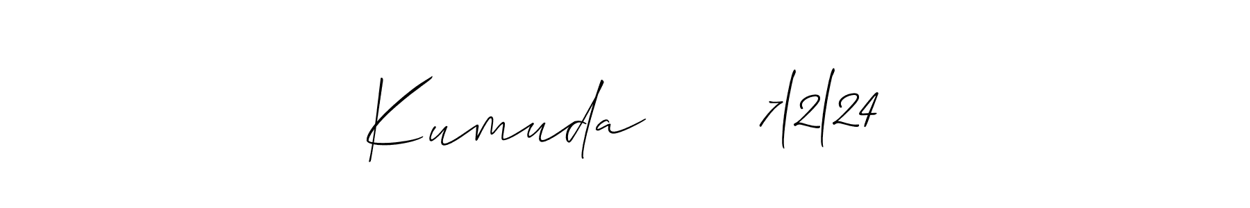 Design your own signature with our free online signature maker. With this signature software, you can create a handwritten (Allison_Script) signature for name Kumuda      7l2l24. Kumuda      7l2l24 signature style 2 images and pictures png