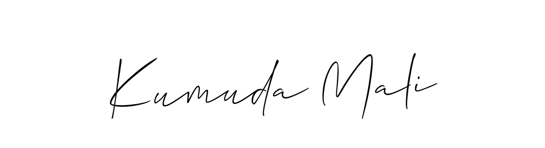 How to make Kumuda Mali name signature. Use Allison_Script style for creating short signs online. This is the latest handwritten sign. Kumuda Mali signature style 2 images and pictures png
