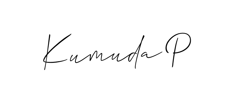 Use a signature maker to create a handwritten signature online. With this signature software, you can design (Allison_Script) your own signature for name Kumuda P. Kumuda P signature style 2 images and pictures png