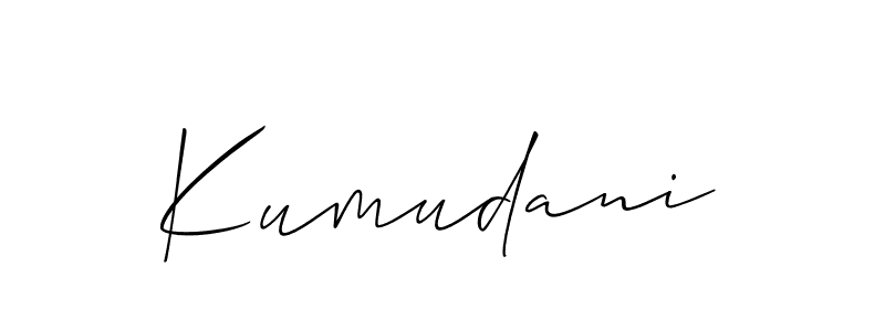 How to make Kumudani signature? Allison_Script is a professional autograph style. Create handwritten signature for Kumudani name. Kumudani signature style 2 images and pictures png