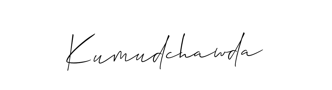 How to Draw Kumudchawda signature style? Allison_Script is a latest design signature styles for name Kumudchawda. Kumudchawda signature style 2 images and pictures png