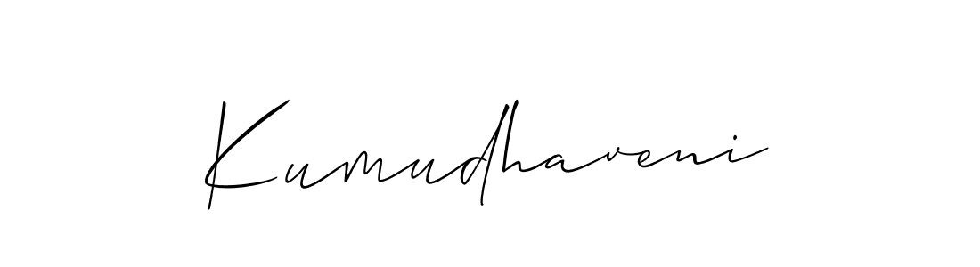 Best and Professional Signature Style for Kumudhaveni. Allison_Script Best Signature Style Collection. Kumudhaveni signature style 2 images and pictures png