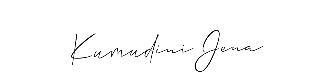 if you are searching for the best signature style for your name Kumudini Jena. so please give up your signature search. here we have designed multiple signature styles  using Allison_Script. Kumudini Jena signature style 2 images and pictures png
