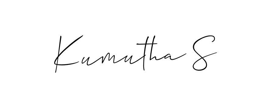 How to make Kumutha S name signature. Use Allison_Script style for creating short signs online. This is the latest handwritten sign. Kumutha S signature style 2 images and pictures png