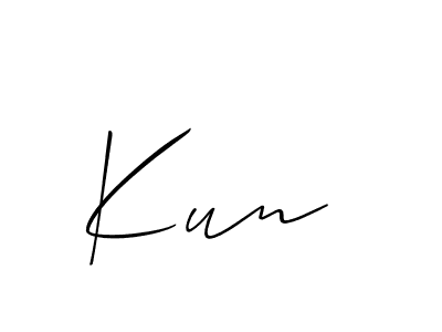 How to make Kun  name signature. Use Allison_Script style for creating short signs online. This is the latest handwritten sign. Kun  signature style 2 images and pictures png