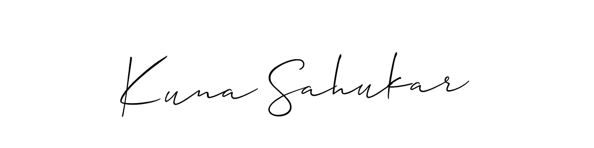 You should practise on your own different ways (Allison_Script) to write your name (Kuna Sahukar) in signature. don't let someone else do it for you. Kuna Sahukar signature style 2 images and pictures png