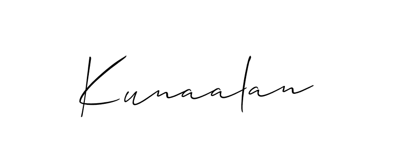 How to make Kunaalan name signature. Use Allison_Script style for creating short signs online. This is the latest handwritten sign. Kunaalan signature style 2 images and pictures png