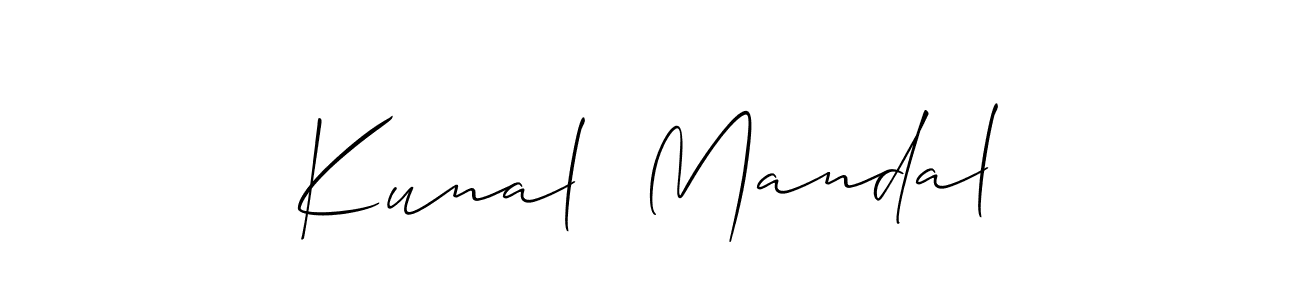Also You can easily find your signature by using the search form. We will create Kunal  Mandal name handwritten signature images for you free of cost using Allison_Script sign style. Kunal  Mandal signature style 2 images and pictures png