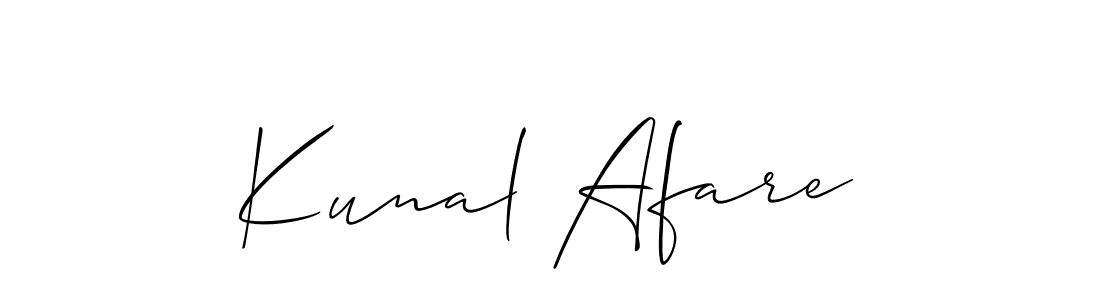 if you are searching for the best signature style for your name Kunal Afare. so please give up your signature search. here we have designed multiple signature styles  using Allison_Script. Kunal Afare signature style 2 images and pictures png