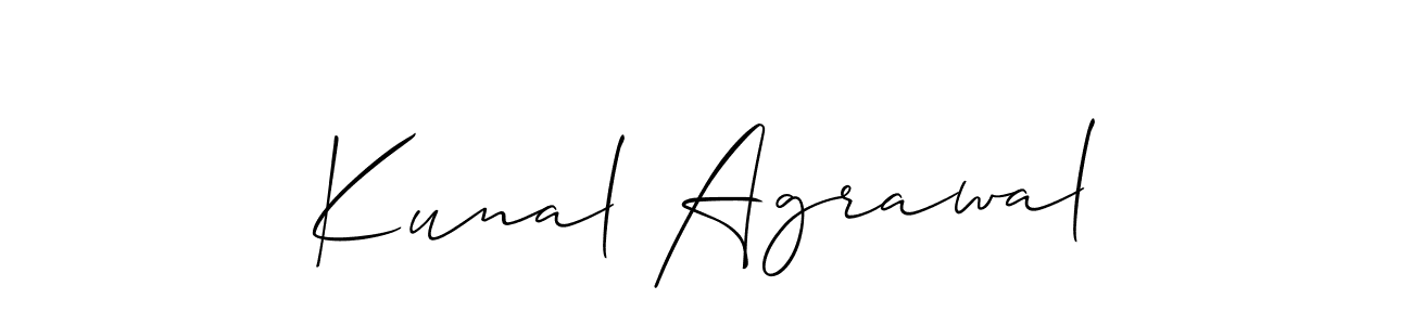 Make a beautiful signature design for name Kunal Agrawal. With this signature (Allison_Script) style, you can create a handwritten signature for free. Kunal Agrawal signature style 2 images and pictures png