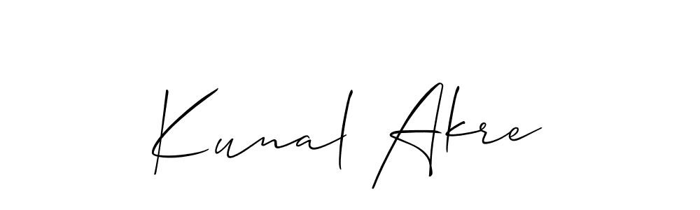 Use a signature maker to create a handwritten signature online. With this signature software, you can design (Allison_Script) your own signature for name Kunal Akre. Kunal Akre signature style 2 images and pictures png