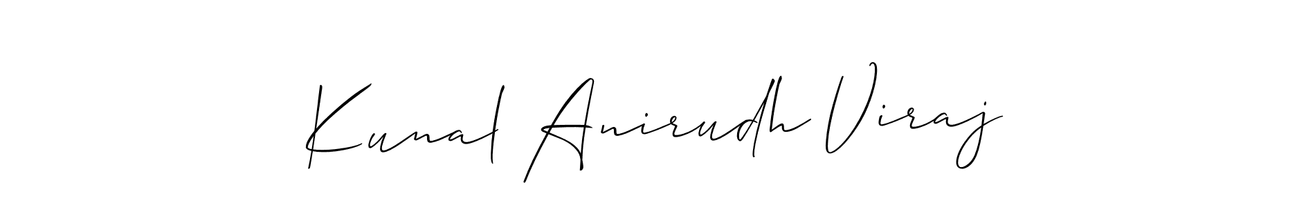 It looks lik you need a new signature style for name Kunal Anirudh Viraj. Design unique handwritten (Allison_Script) signature with our free signature maker in just a few clicks. Kunal Anirudh Viraj signature style 2 images and pictures png