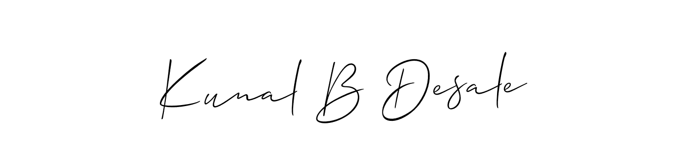 Design your own signature with our free online signature maker. With this signature software, you can create a handwritten (Allison_Script) signature for name Kunal B Desale. Kunal B Desale signature style 2 images and pictures png