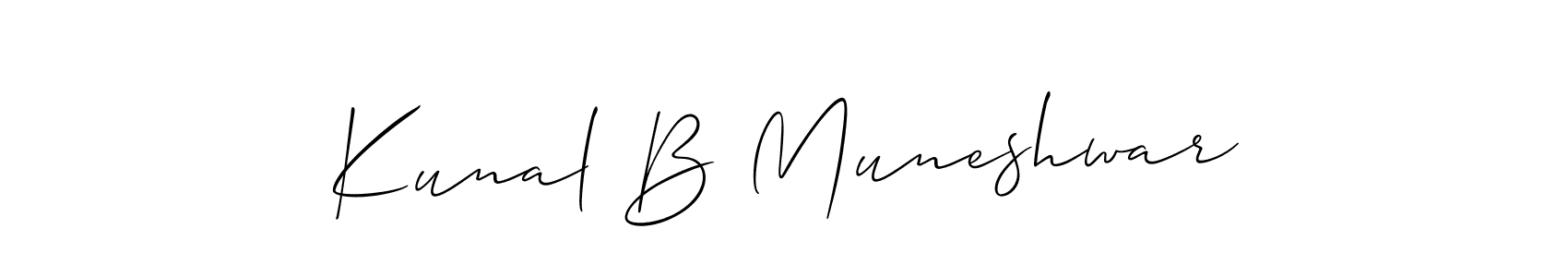 How to Draw Kunal B Muneshwar signature style? Allison_Script is a latest design signature styles for name Kunal B Muneshwar. Kunal B Muneshwar signature style 2 images and pictures png