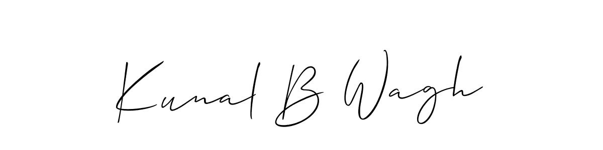 It looks lik you need a new signature style for name Kunal B Wagh. Design unique handwritten (Allison_Script) signature with our free signature maker in just a few clicks. Kunal B Wagh signature style 2 images and pictures png