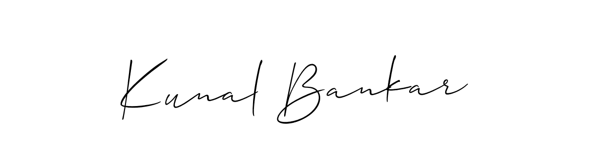 Make a short Kunal Bankar signature style. Manage your documents anywhere anytime using Allison_Script. Create and add eSignatures, submit forms, share and send files easily. Kunal Bankar signature style 2 images and pictures png