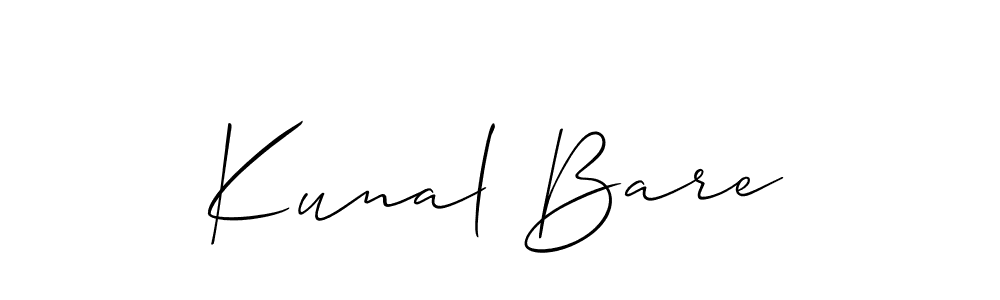 Also we have Kunal Bare name is the best signature style. Create professional handwritten signature collection using Allison_Script autograph style. Kunal Bare signature style 2 images and pictures png