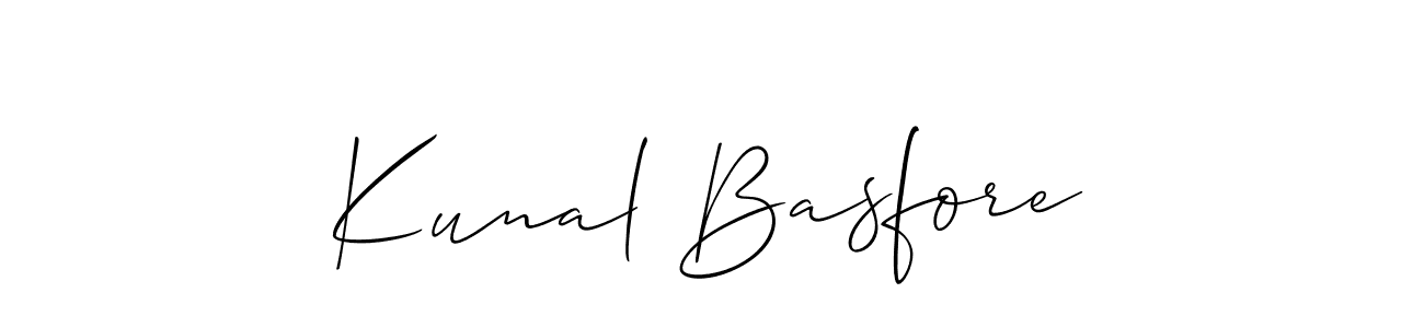 How to make Kunal Basfore name signature. Use Allison_Script style for creating short signs online. This is the latest handwritten sign. Kunal Basfore signature style 2 images and pictures png