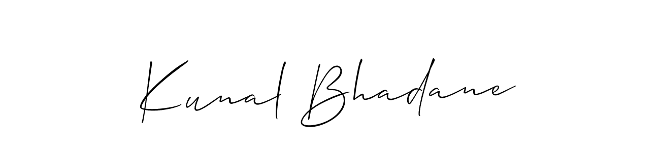 Make a beautiful signature design for name Kunal Bhadane. With this signature (Allison_Script) style, you can create a handwritten signature for free. Kunal Bhadane signature style 2 images and pictures png