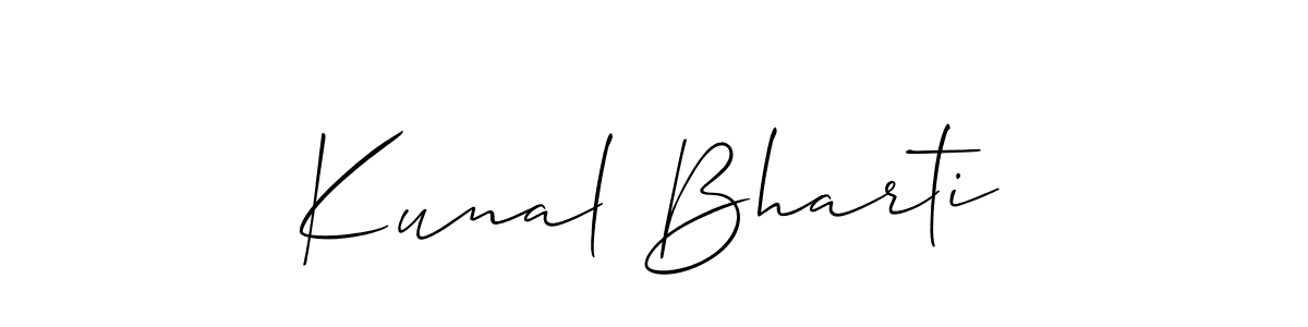 The best way (Allison_Script) to make a short signature is to pick only two or three words in your name. The name Kunal Bharti include a total of six letters. For converting this name. Kunal Bharti signature style 2 images and pictures png
