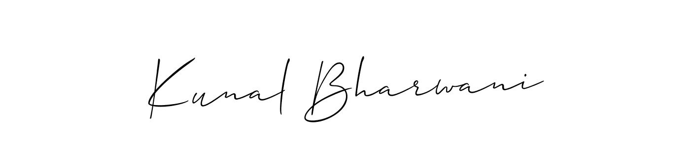 Create a beautiful signature design for name Kunal Bharwani. With this signature (Allison_Script) fonts, you can make a handwritten signature for free. Kunal Bharwani signature style 2 images and pictures png