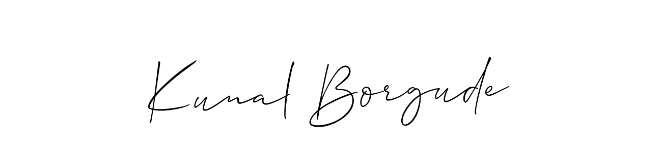 Create a beautiful signature design for name Kunal Borgude. With this signature (Allison_Script) fonts, you can make a handwritten signature for free. Kunal Borgude signature style 2 images and pictures png