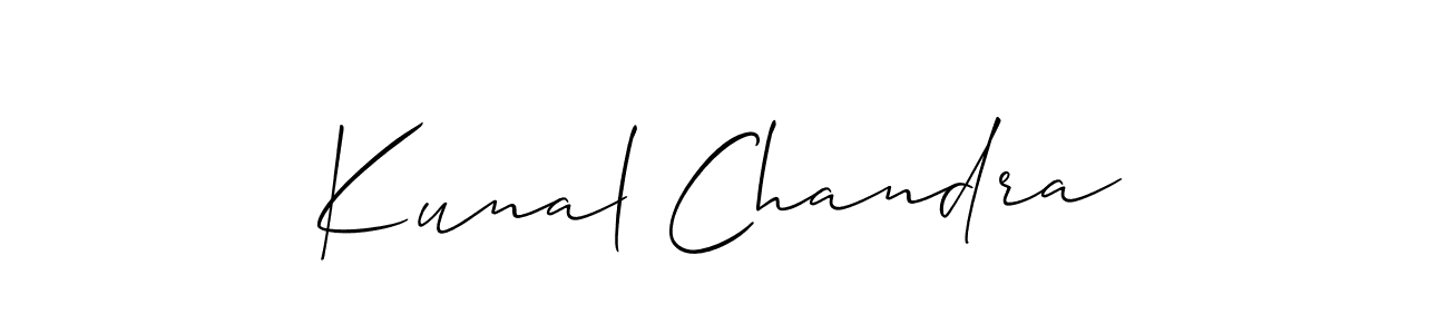 Allison_Script is a professional signature style that is perfect for those who want to add a touch of class to their signature. It is also a great choice for those who want to make their signature more unique. Get Kunal Chandra name to fancy signature for free. Kunal Chandra signature style 2 images and pictures png