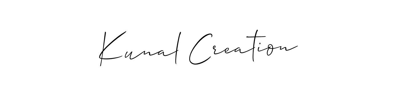 Use a signature maker to create a handwritten signature online. With this signature software, you can design (Allison_Script) your own signature for name Kunal Creation. Kunal Creation signature style 2 images and pictures png