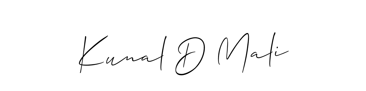 How to make Kunal D Mali signature? Allison_Script is a professional autograph style. Create handwritten signature for Kunal D Mali name. Kunal D Mali signature style 2 images and pictures png