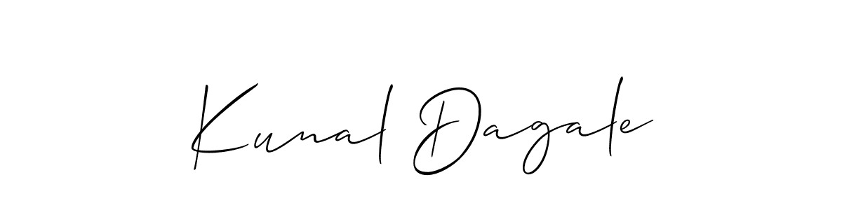 How to make Kunal Dagale name signature. Use Allison_Script style for creating short signs online. This is the latest handwritten sign. Kunal Dagale signature style 2 images and pictures png