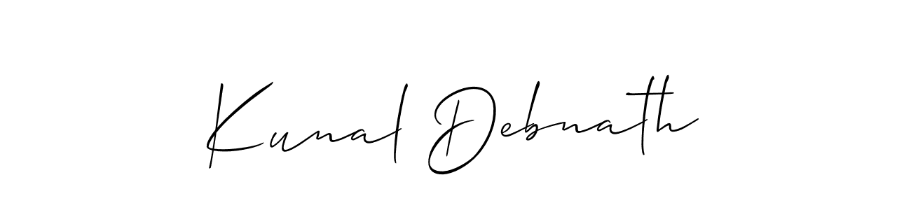 Also You can easily find your signature by using the search form. We will create Kunal Debnath name handwritten signature images for you free of cost using Allison_Script sign style. Kunal Debnath signature style 2 images and pictures png