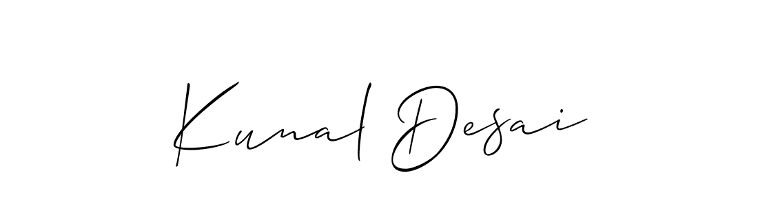 How to make Kunal Desai signature? Allison_Script is a professional autograph style. Create handwritten signature for Kunal Desai name. Kunal Desai signature style 2 images and pictures png