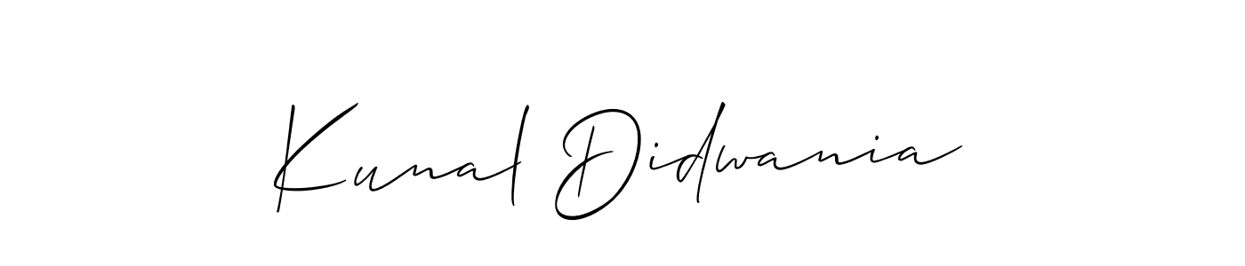 How to make Kunal Didwania signature? Allison_Script is a professional autograph style. Create handwritten signature for Kunal Didwania name. Kunal Didwania signature style 2 images and pictures png