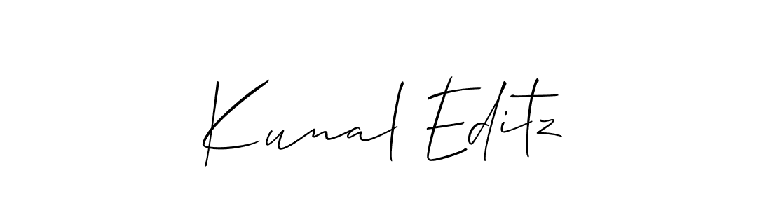 Use a signature maker to create a handwritten signature online. With this signature software, you can design (Allison_Script) your own signature for name Kunal Editz. Kunal Editz signature style 2 images and pictures png