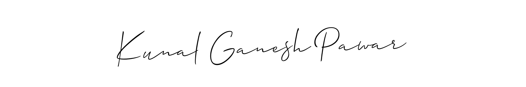 This is the best signature style for the Kunal Ganesh Pawar name. Also you like these signature font (Allison_Script). Mix name signature. Kunal Ganesh Pawar signature style 2 images and pictures png