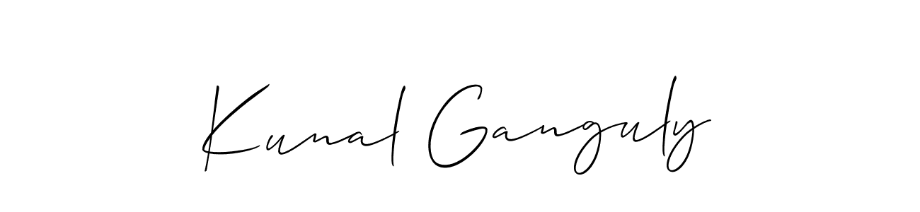 Kunal Ganguly stylish signature style. Best Handwritten Sign (Allison_Script) for my name. Handwritten Signature Collection Ideas for my name Kunal Ganguly. Kunal Ganguly signature style 2 images and pictures png